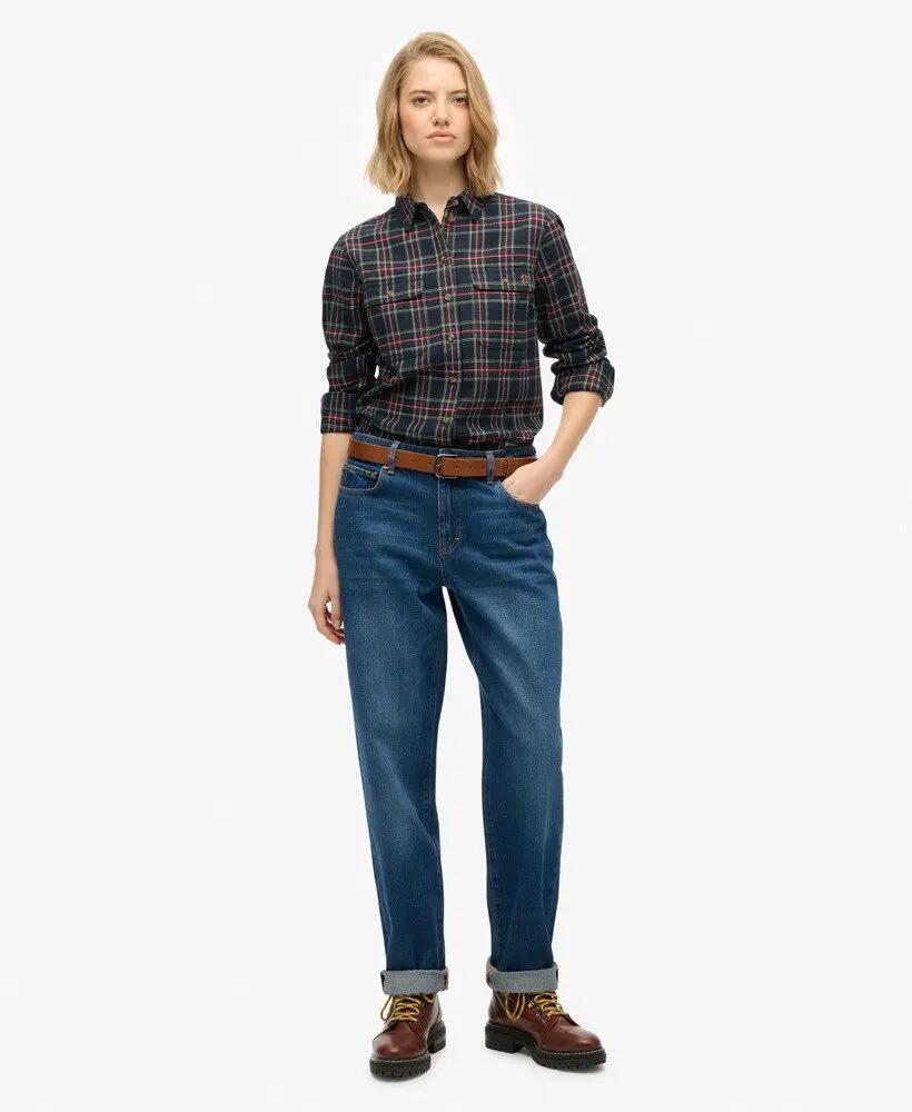 superdry Camicia Lumberjack in flanella a quadri Navy/Yellow 3/6