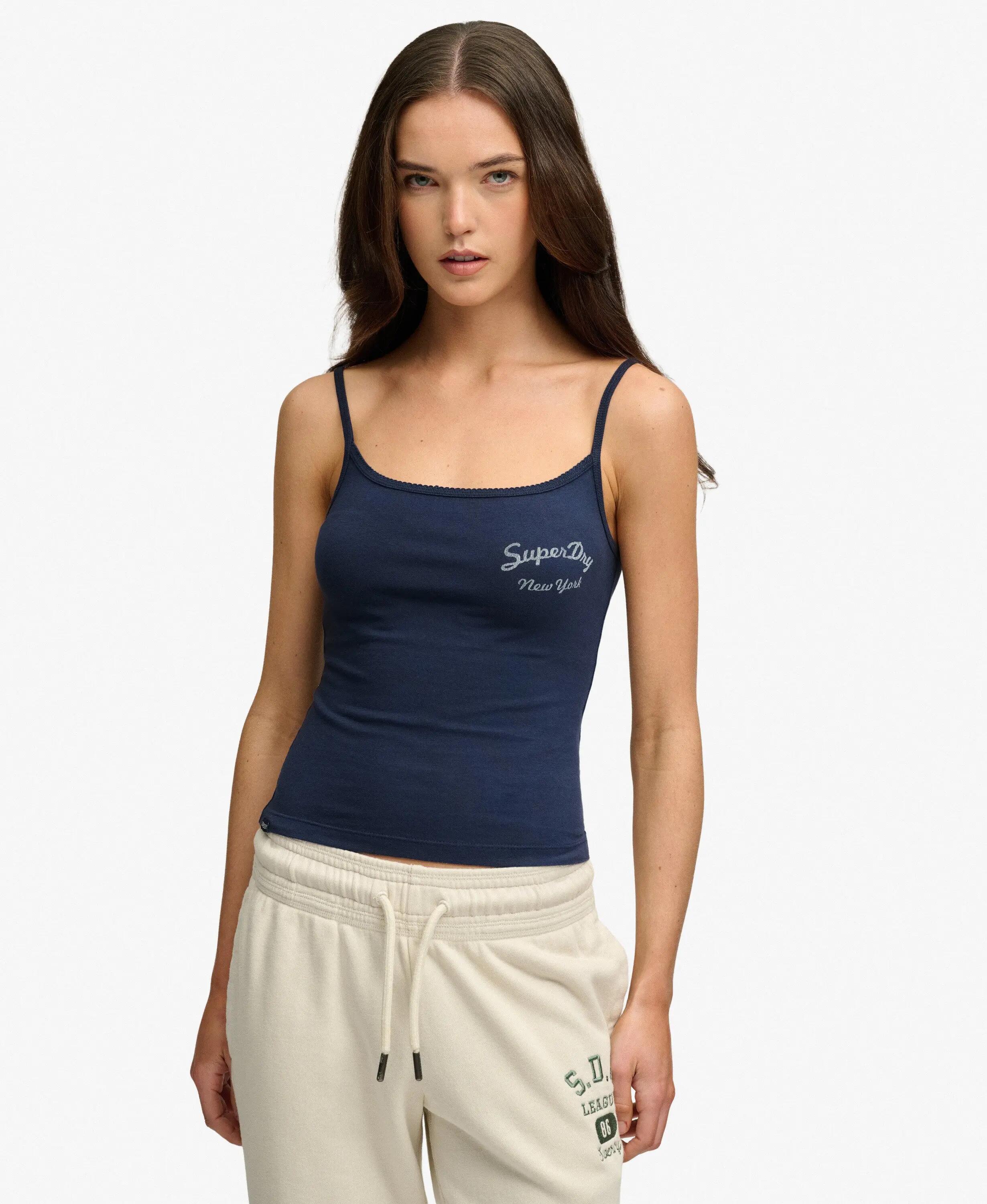 superdry Top Cami Athletics Essentials slim fit in cotone - CLASSIC NAVY 1/7