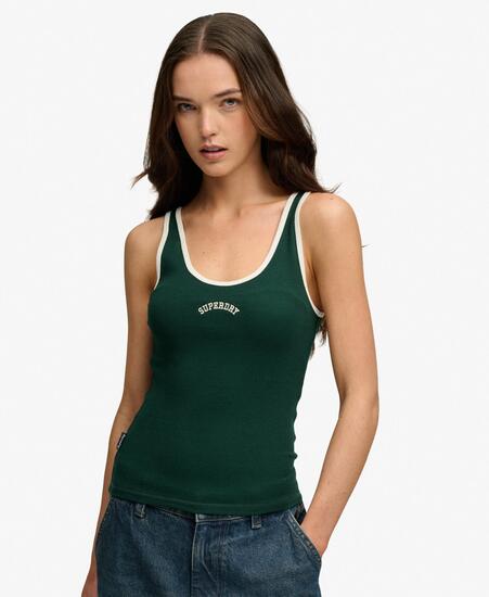 superdry Débardeur Essential Logo Coupe Slim en Coton Bio – ENAMEL GREEN