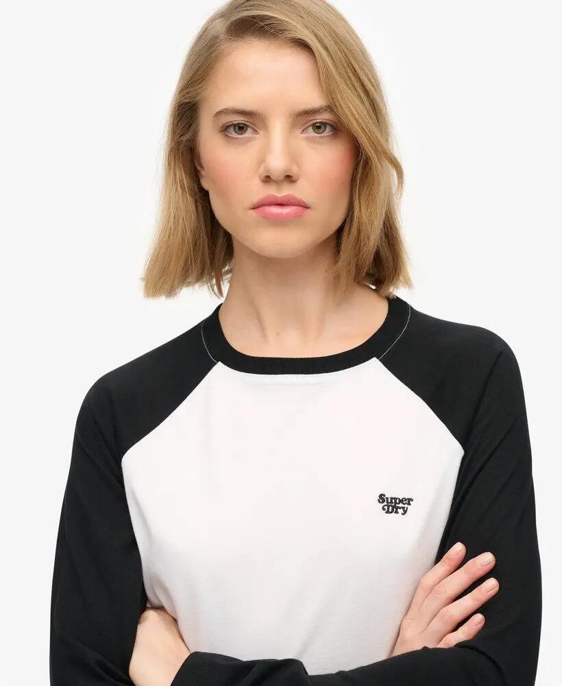 superdry Top béisbol manga larga logo bordado slim 4/6