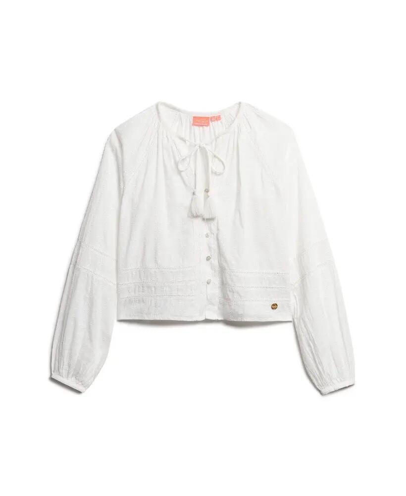 superdry Cotton Beach Top em algodão com renda e bordado 6/6