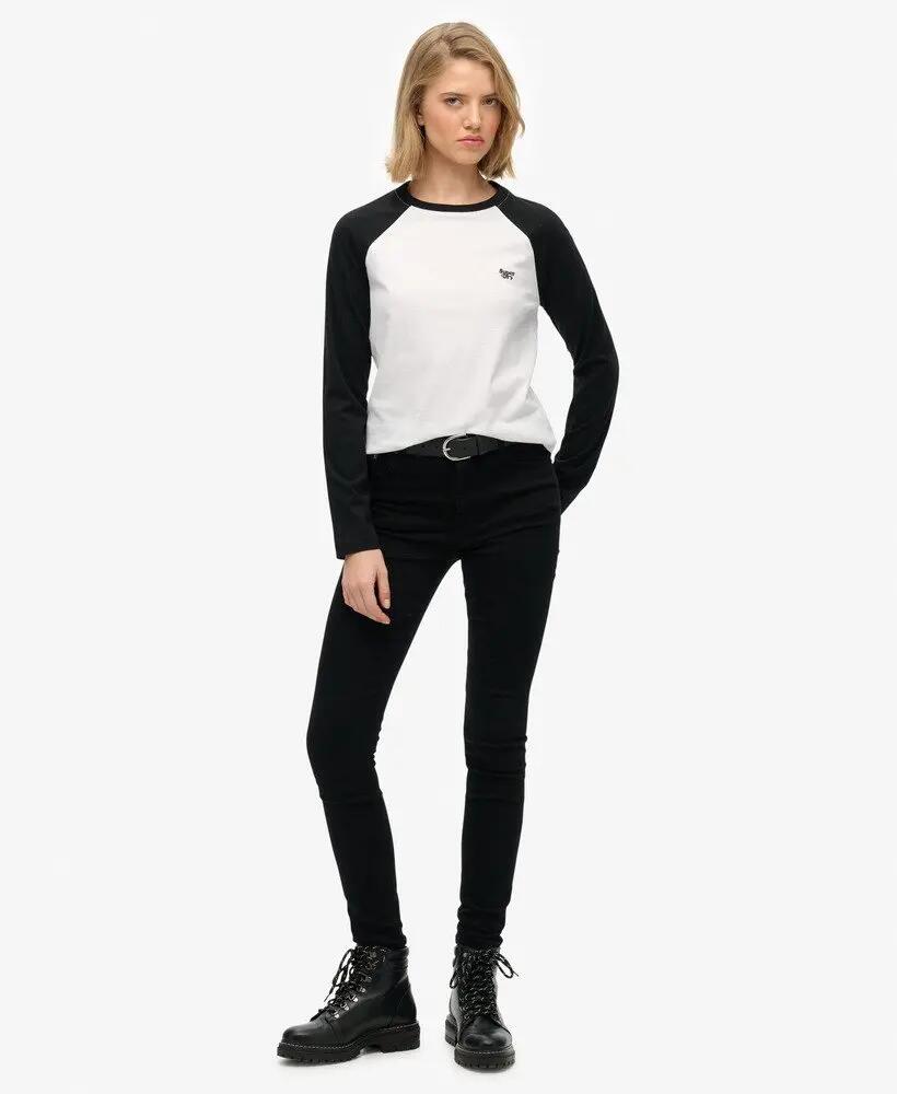 superdry Top béisbol manga larga logo bordado slim 3/6