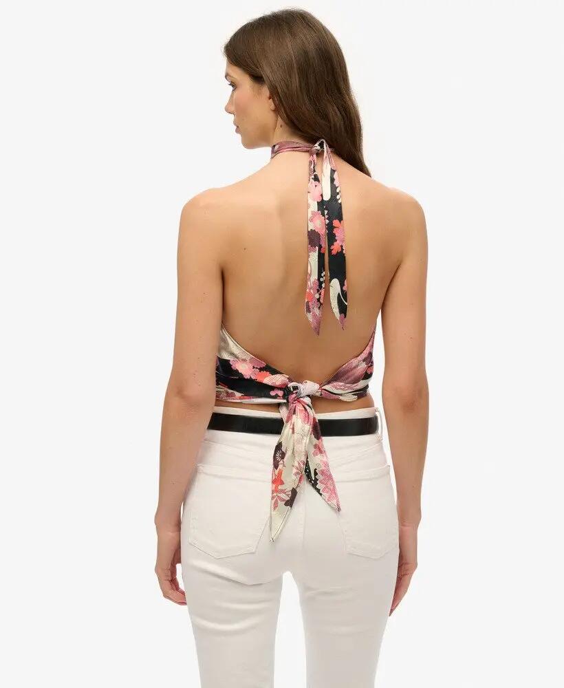 superdry Jacquard Halter Top em viscose LENZING™ ECOVERO™ 4/6