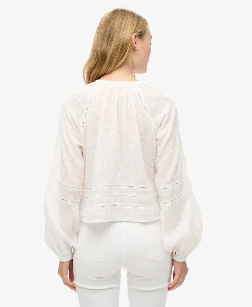 superdry Cotton Beach Top em algodão com renda e bordado 4/6