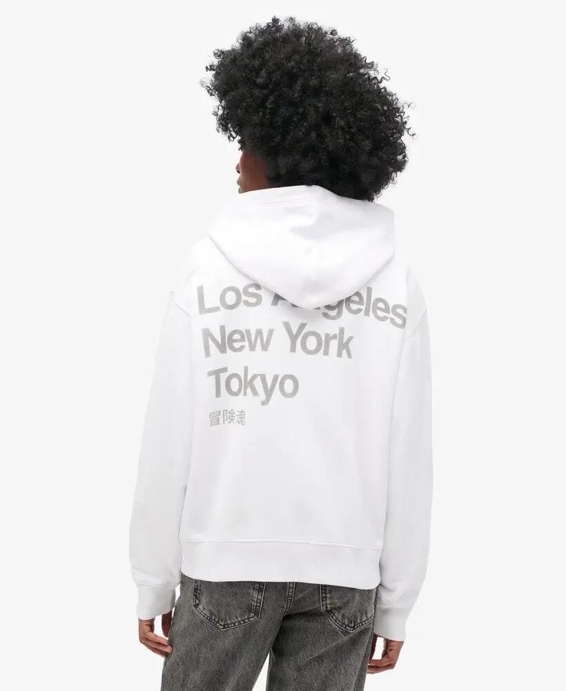 superdry Core Logo City Loose Hood sweatshirt mulher em algodão orgânico – 2/6