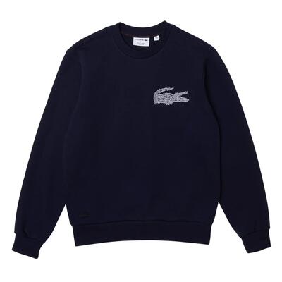 Felpa Uomo Lacoste SH2655 Vestibilità Classica Blu Navy