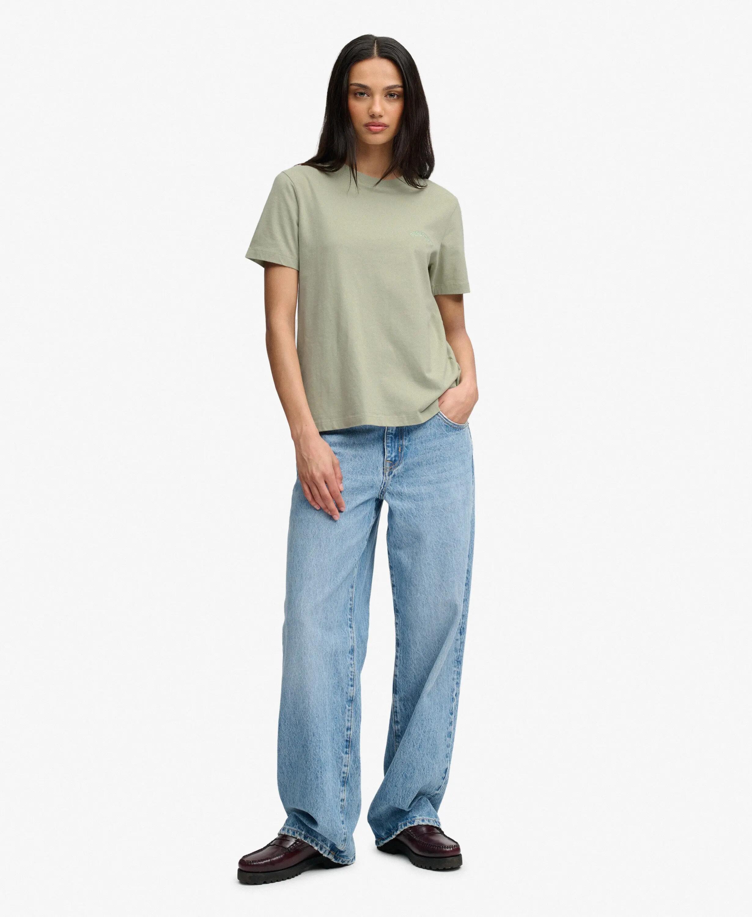 superdry T-shirt Essential Logo bordado em algodão orgânico 3/7