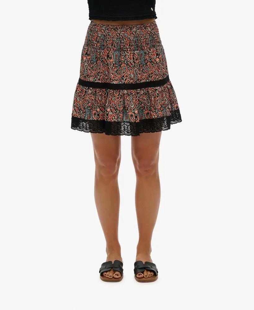 superdry Bedrukte mini-rok met kantdetail – Block Print Paisley 2/5