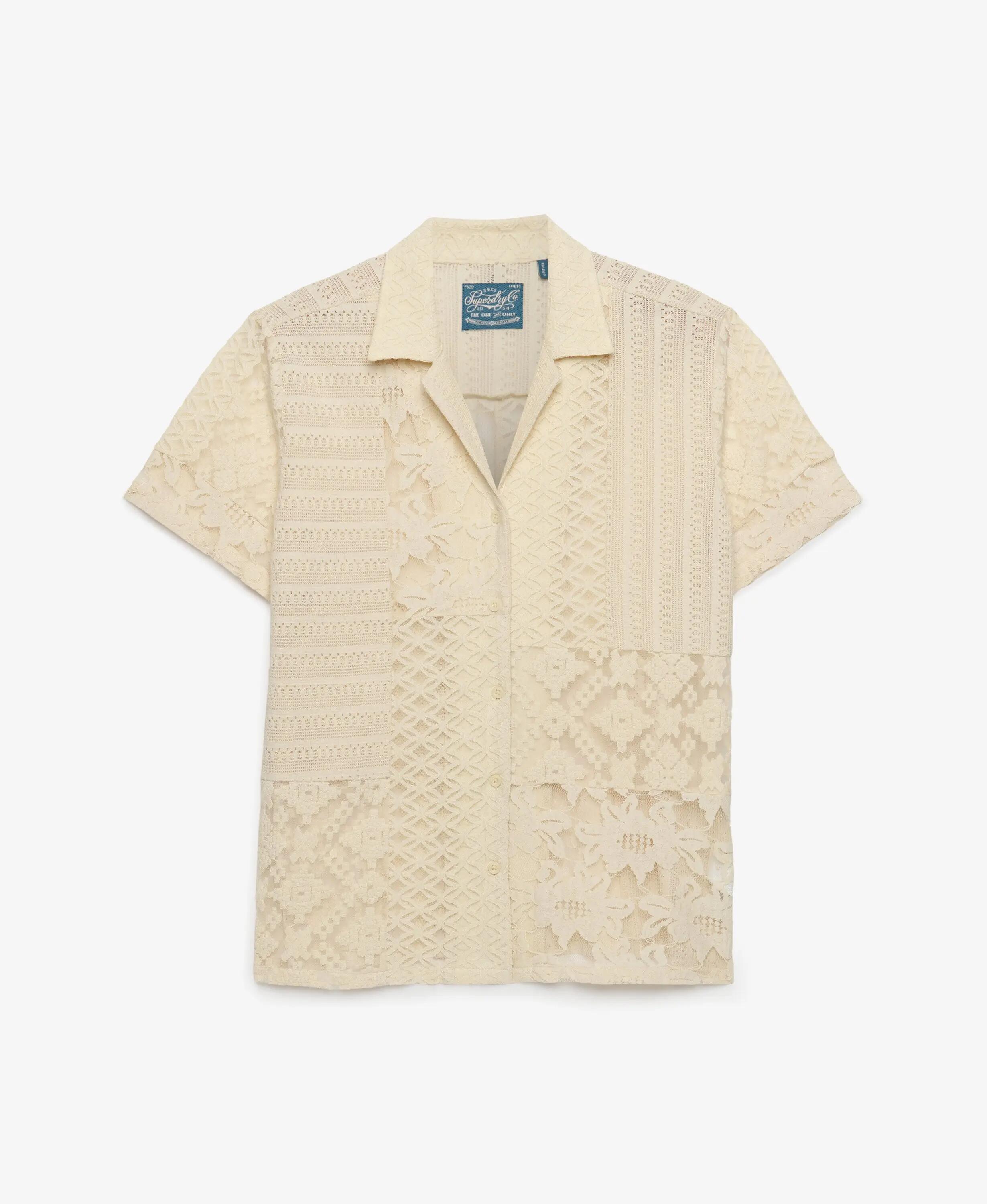 superdry Koronkowa koszula Lace Patchwork Beach Resort — półprzezroczysta 7/7