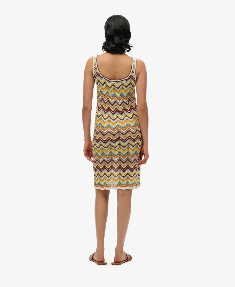 superdry Vestido curto de malha Zigzag - Riscas mint 4/5