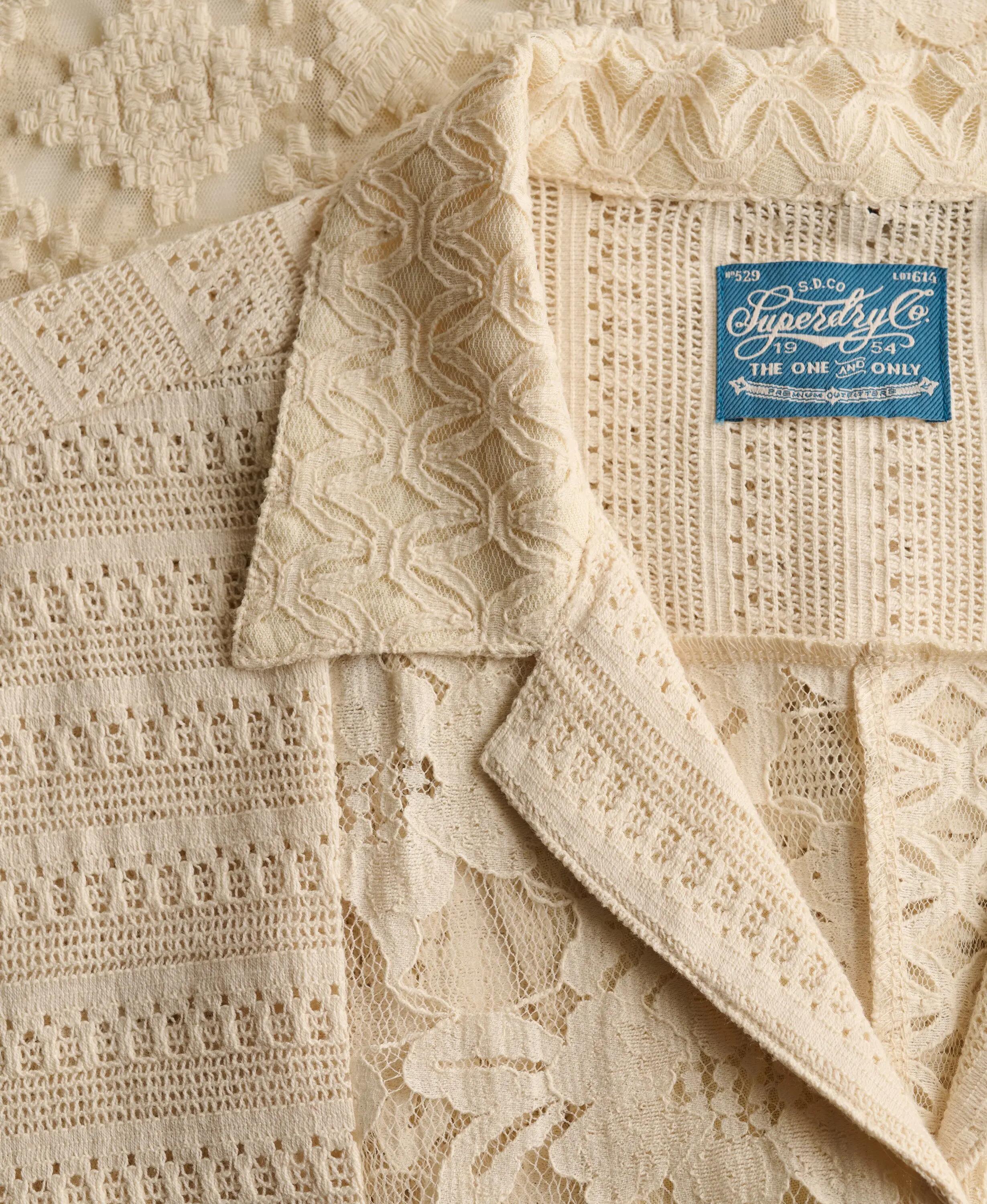 superdry Koronkowa koszula Lace Patchwork Beach Resort — półprzezroczysta 6/7