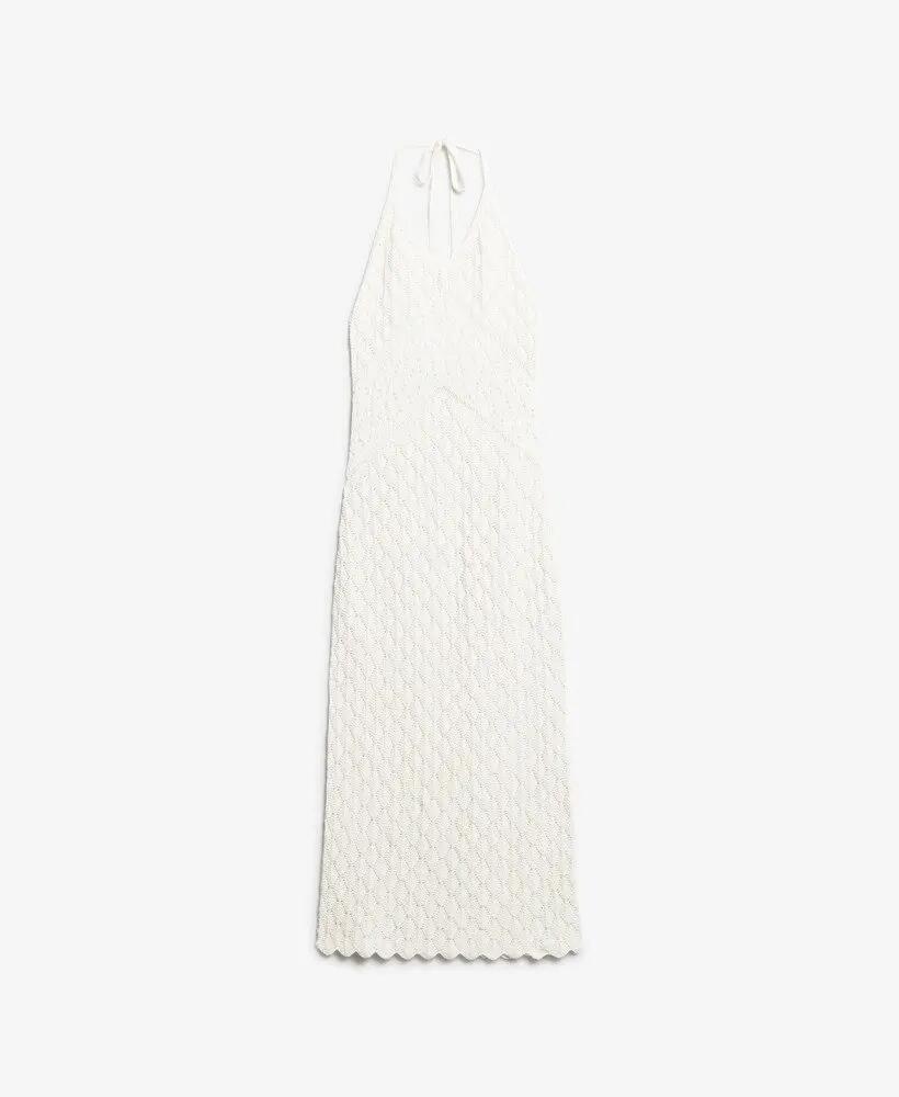 superdry Vestido maxi crochet Halter Desert Bone Off White 6/6