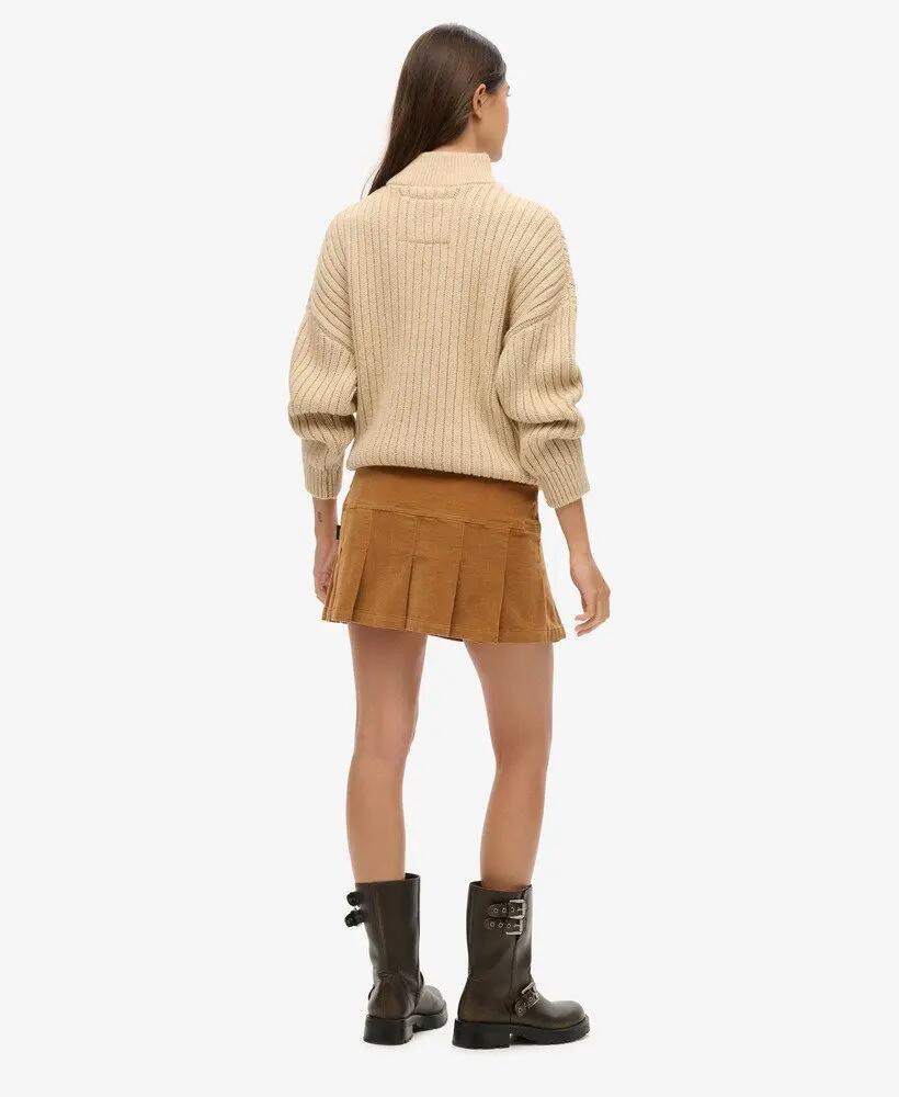 superdry Jupe mini plissée en velours côtelé Vintage Cord — Caramel Café 3/5