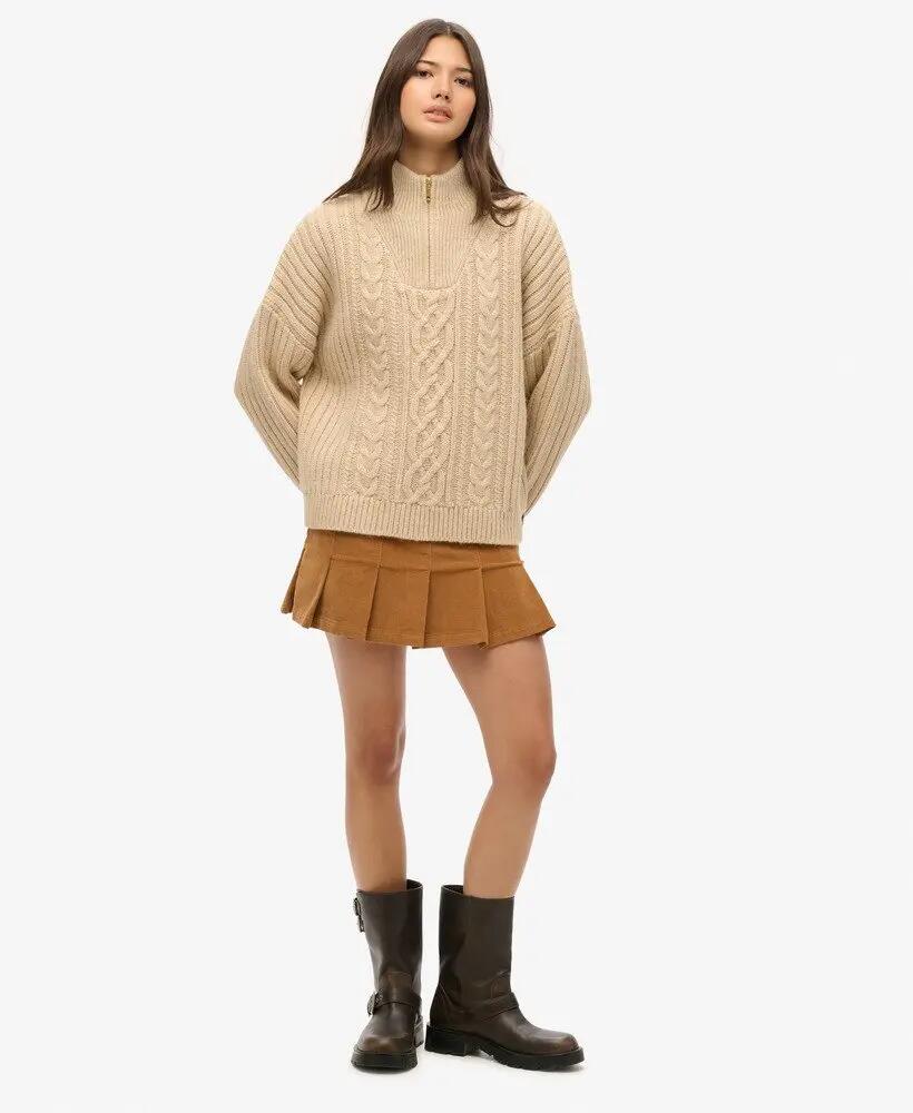 superdry Jupe mini plissée en velours côtelé Vintage Cord — Caramel Café 2/5