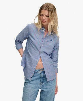 Superdry slim oxford overhemd lange mouw van biologisch katoen – optic white