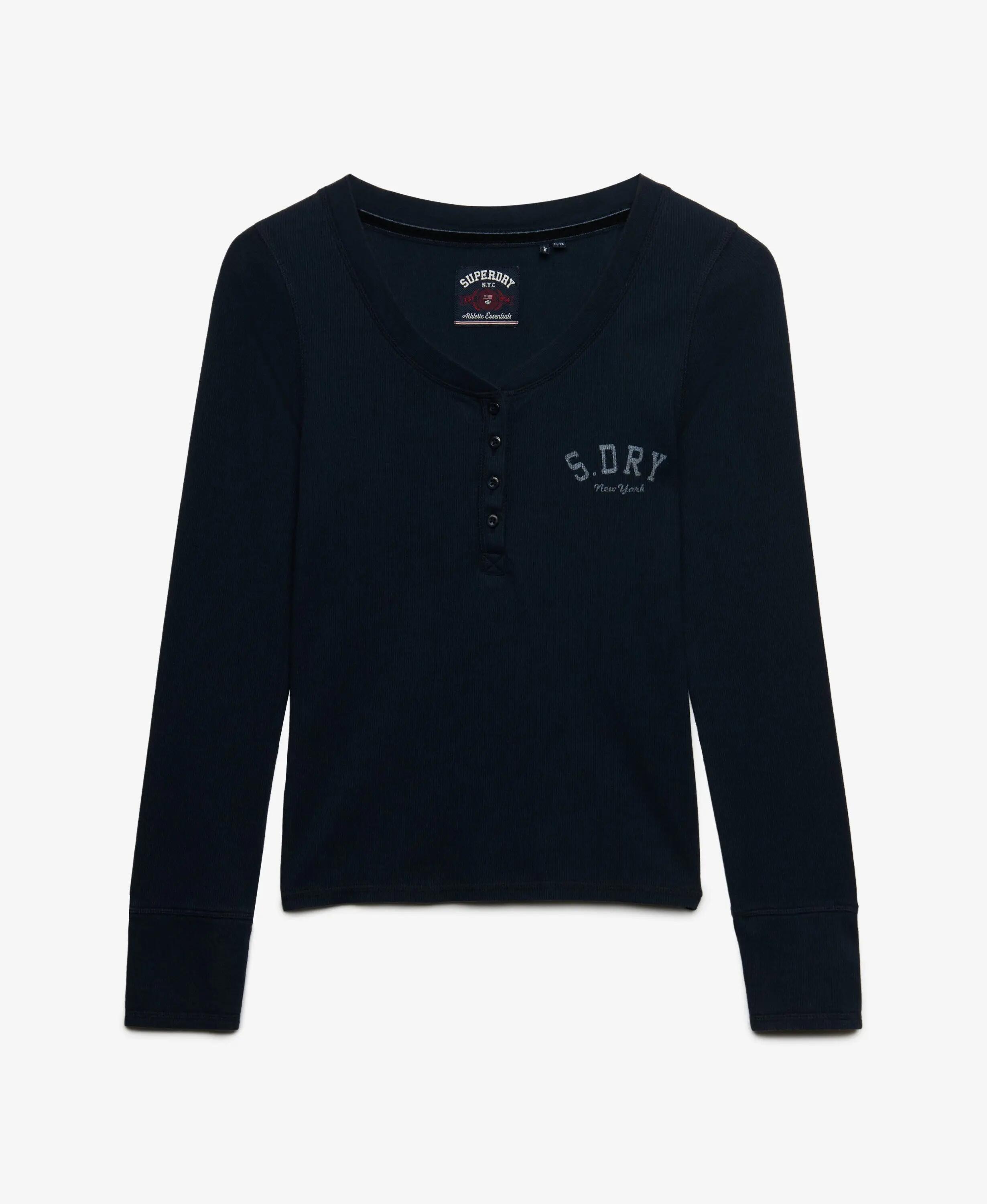 superdry Top manica lunga Athletic Button Down slim – ECLIPSE NAVY 7/7