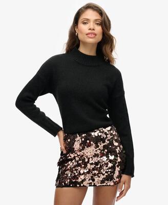 superdry Maglione Essential Mock Neck - Nero