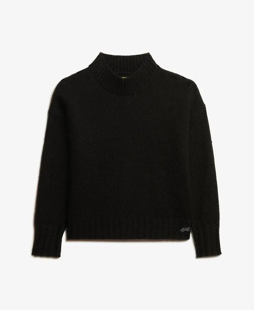 superdry Maglione Essential Mock Neck - Nero 6/6