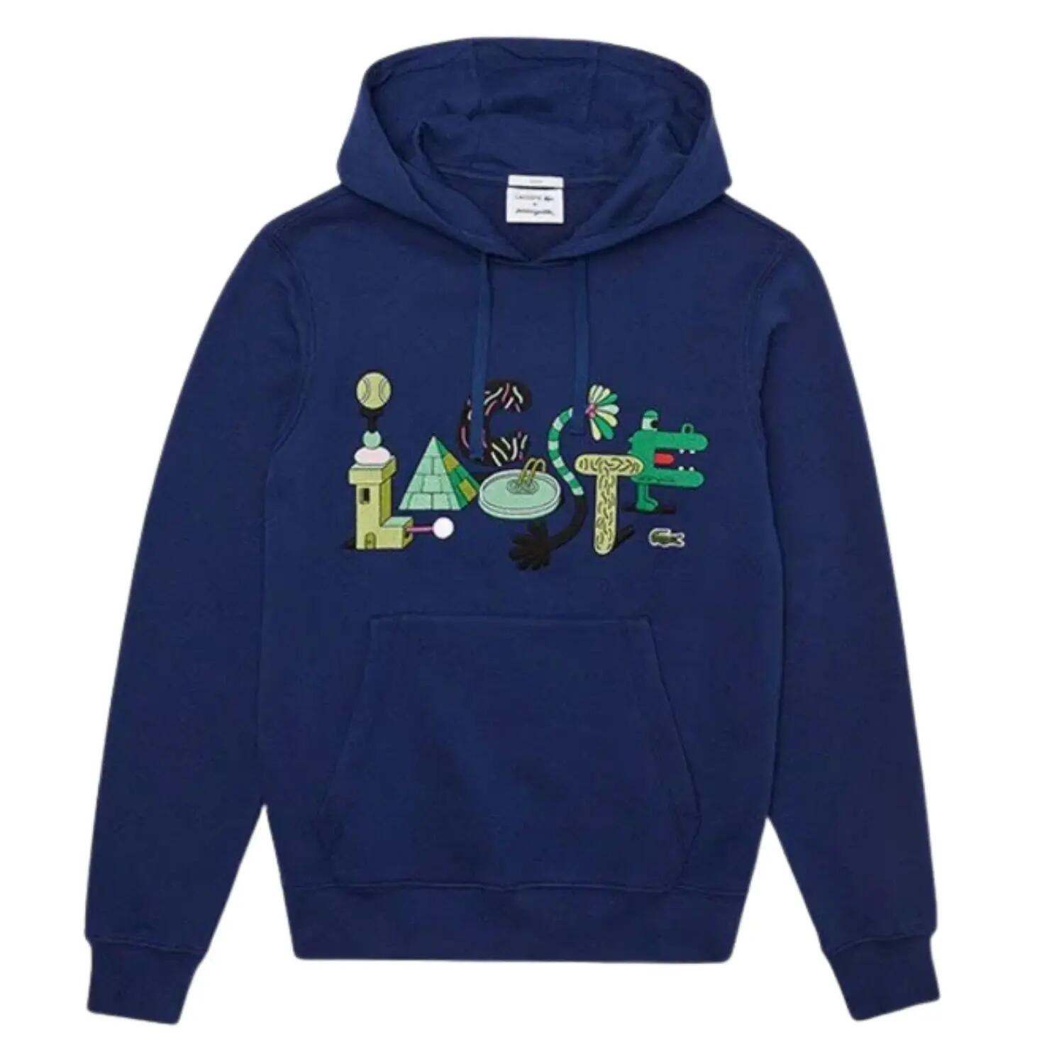 Bluza unisex Lacoste x Jeremyville SH0412 kangurka granatowa