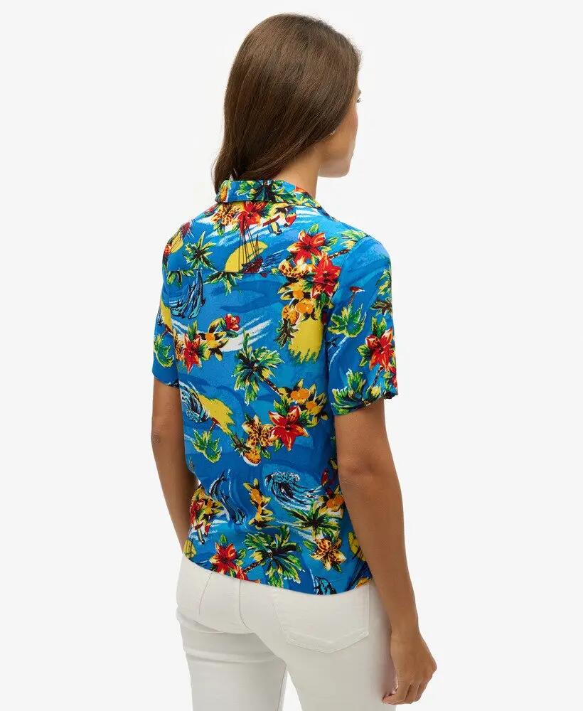 superdry Camisa Beach Resort de viscosa con estampado Blue Dolphin Ocean 4/6