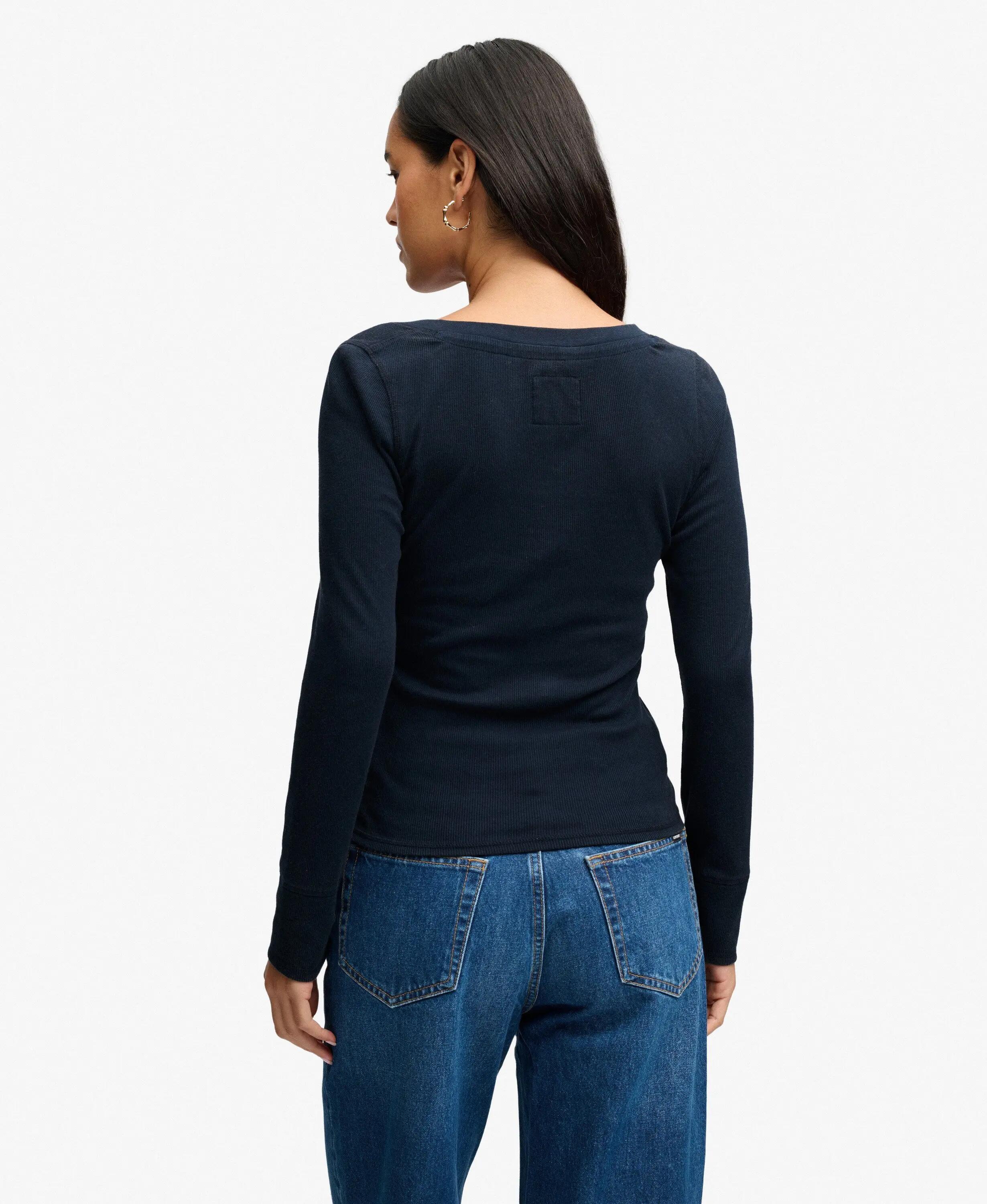 superdry Top manica lunga Athletic Button Down slim – ECLIPSE NAVY 5/7