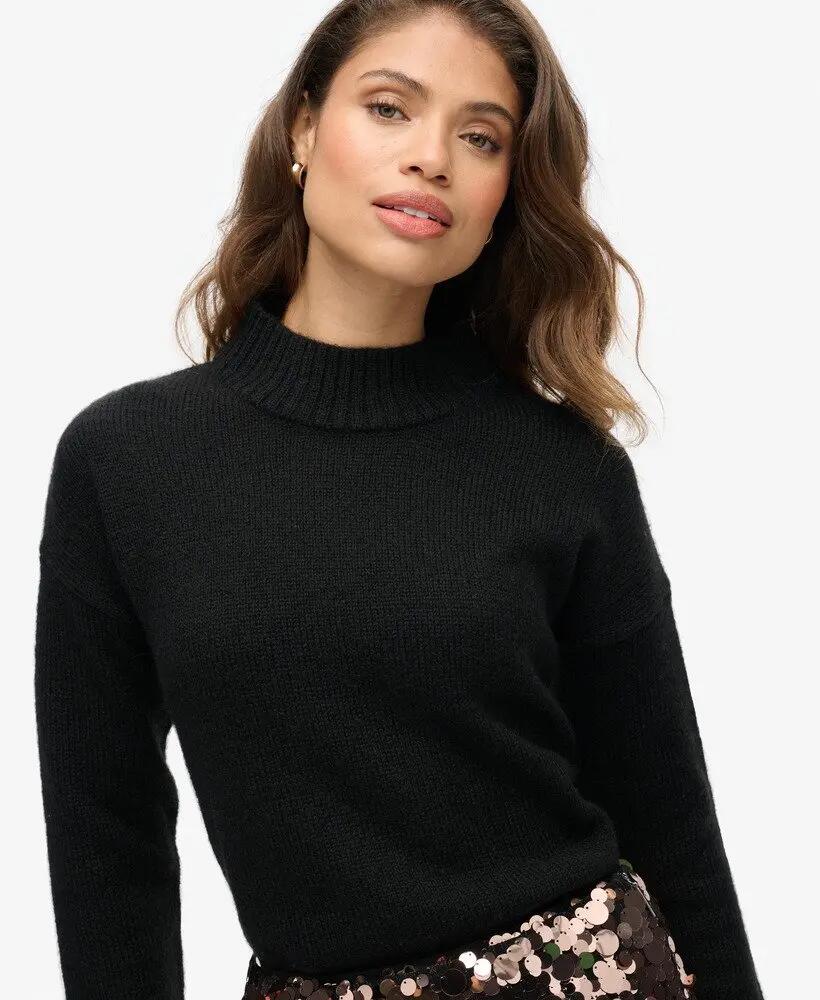 superdry Maglione Essential Mock Neck - Nero 3/6