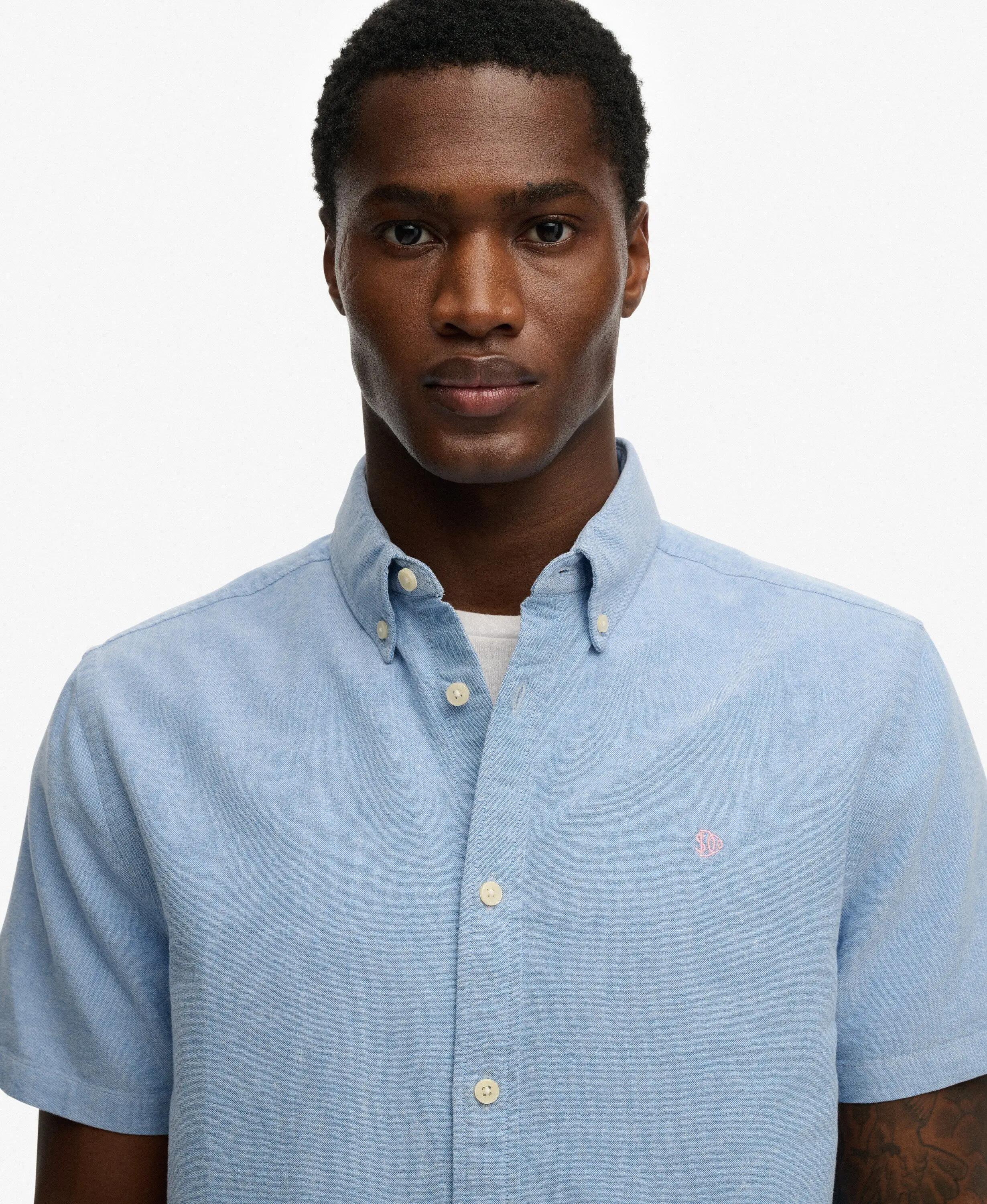 superdry Koszula Preppy Oxford krótki rękaw z bawełny organicznej 4/6