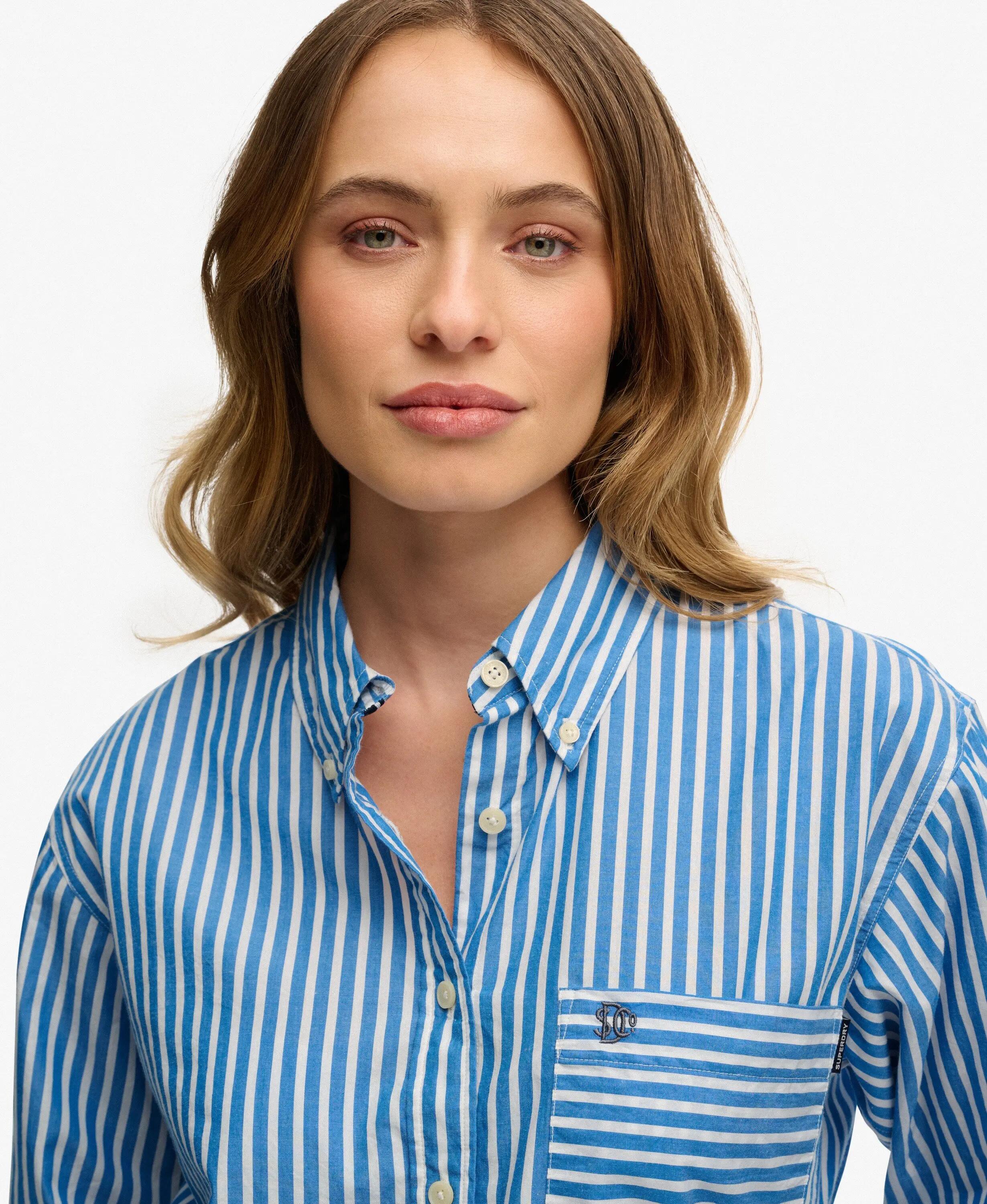 superdry Camicia Poplin Relaxed manica lunga in cotone biologico 4/7