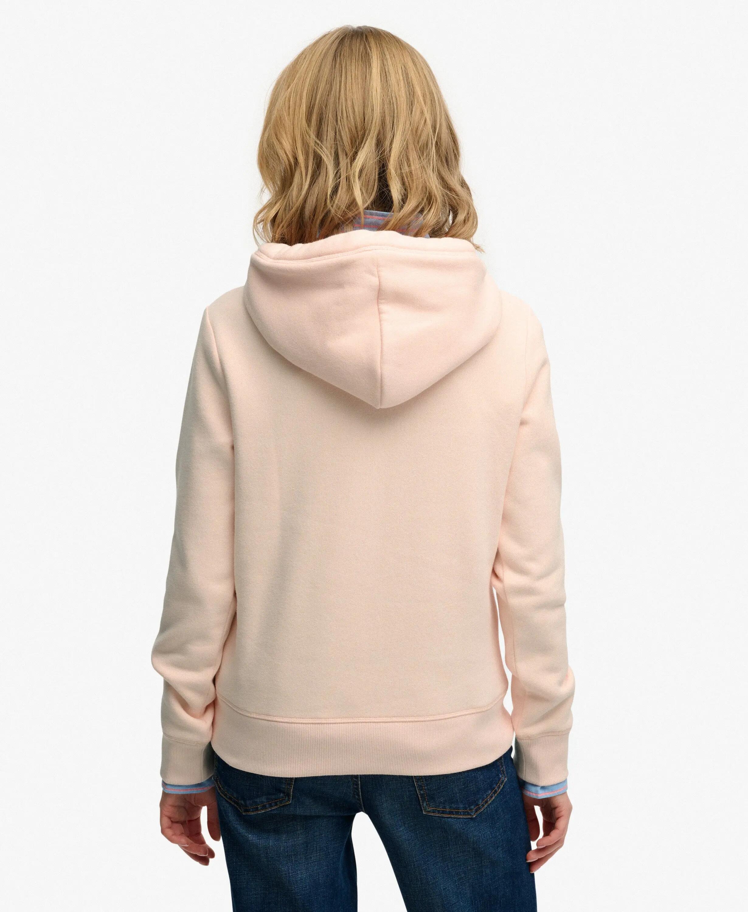 superdry Sweat com capuz Essential Logo bordado – Pink Clay 5/5