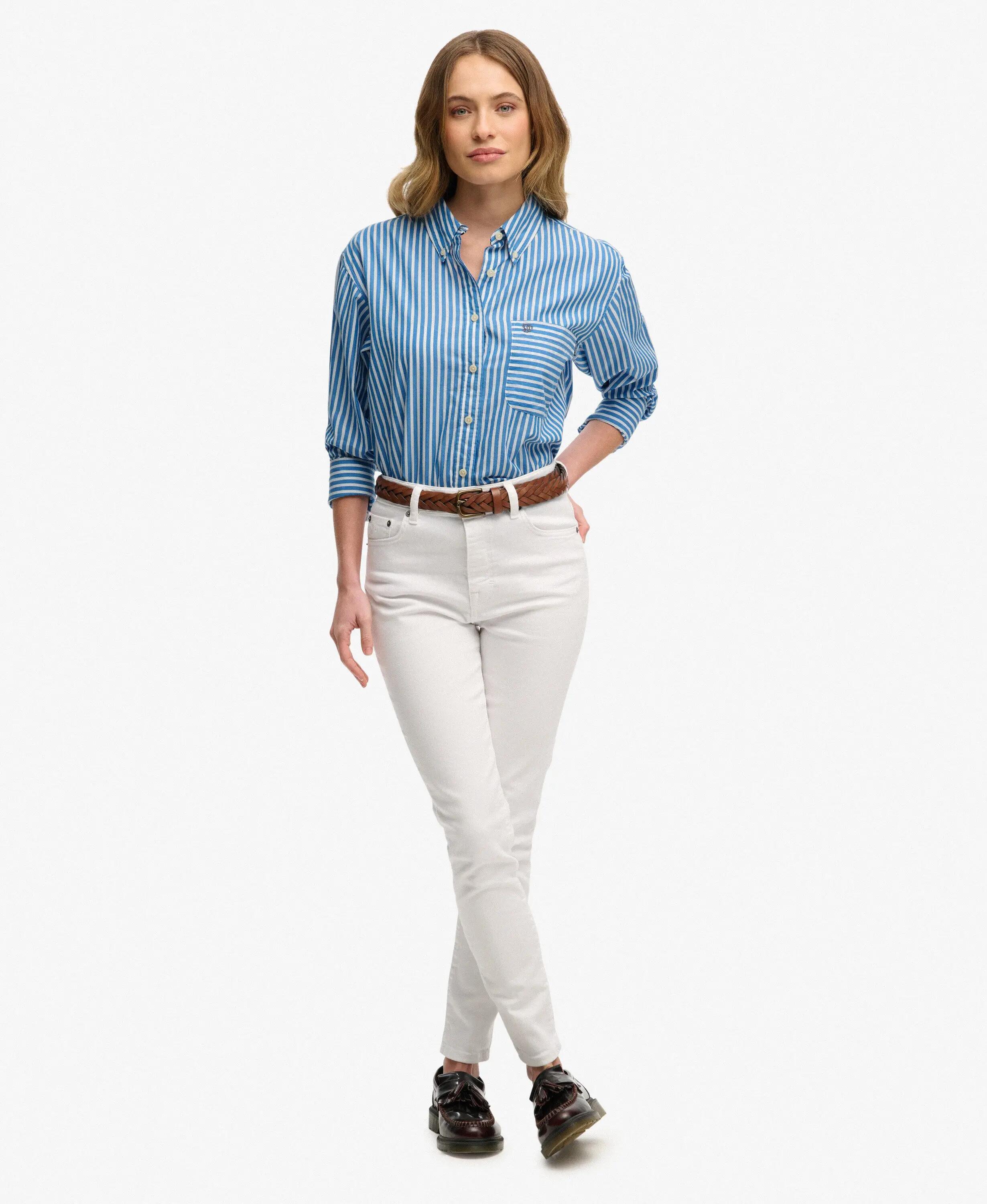 superdry Camicia Poplin Relaxed manica lunga in cotone biologico 3/7