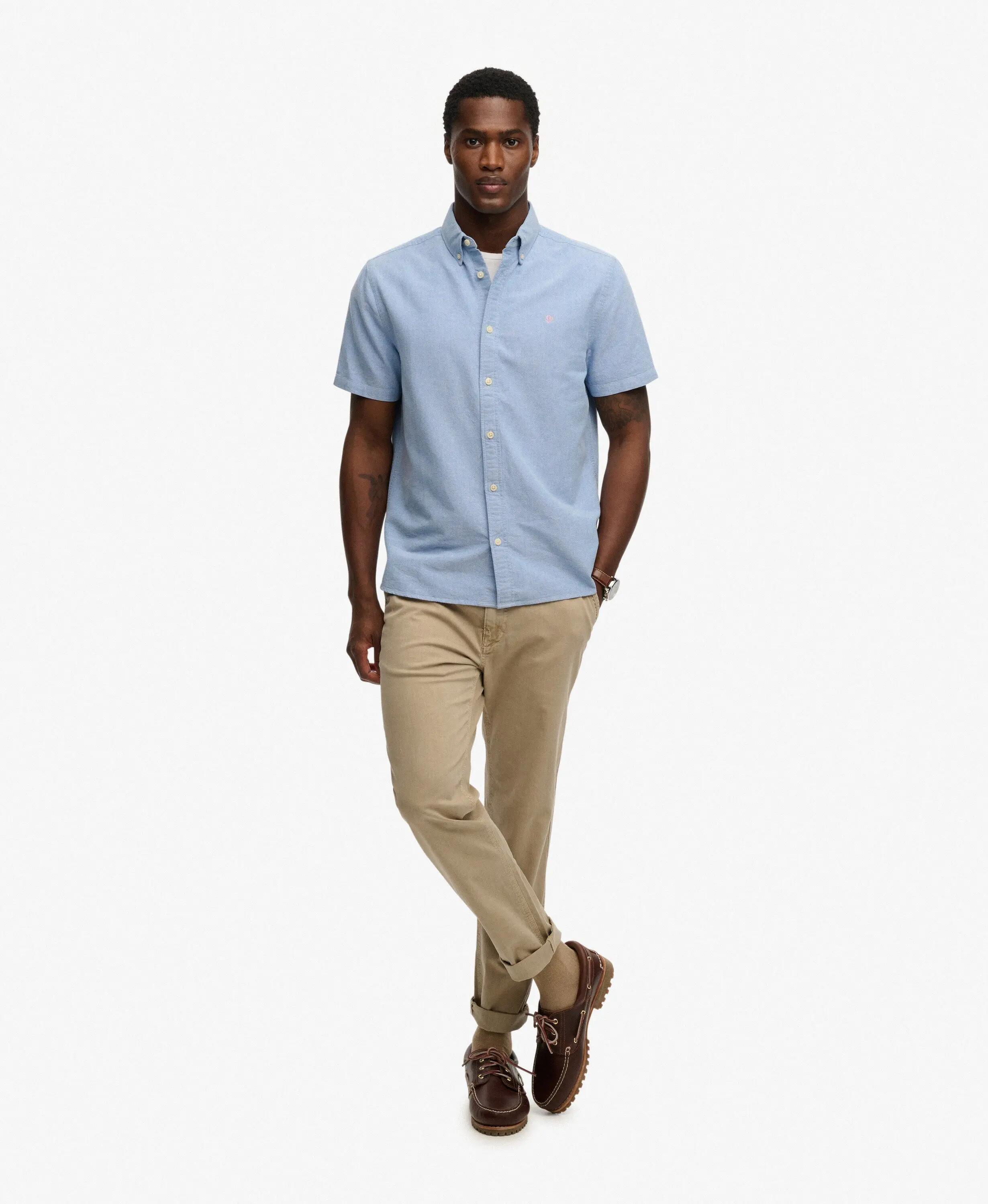 superdry Koszula Preppy Oxford krótki rękaw z bawełny organicznej 3/6