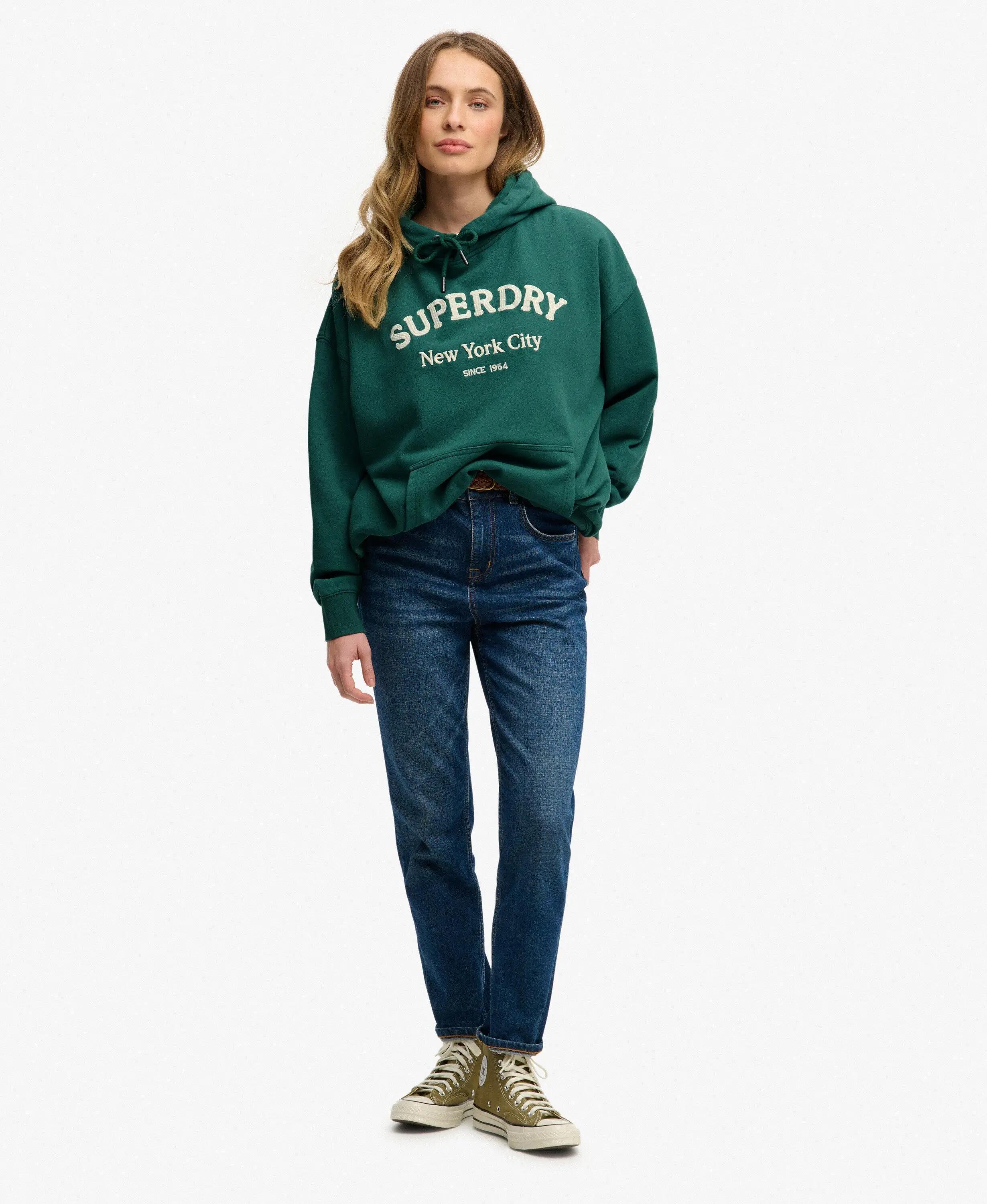 superdry Hoodie Luxe Casual bordado corte oversize 3/6