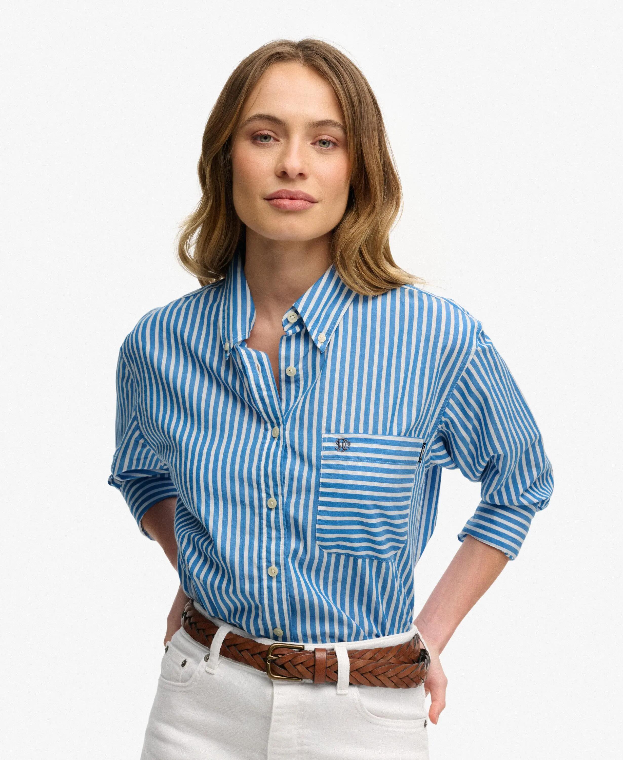 superdry Camicia Poplin Relaxed manica lunga in cotone biologico 2/7