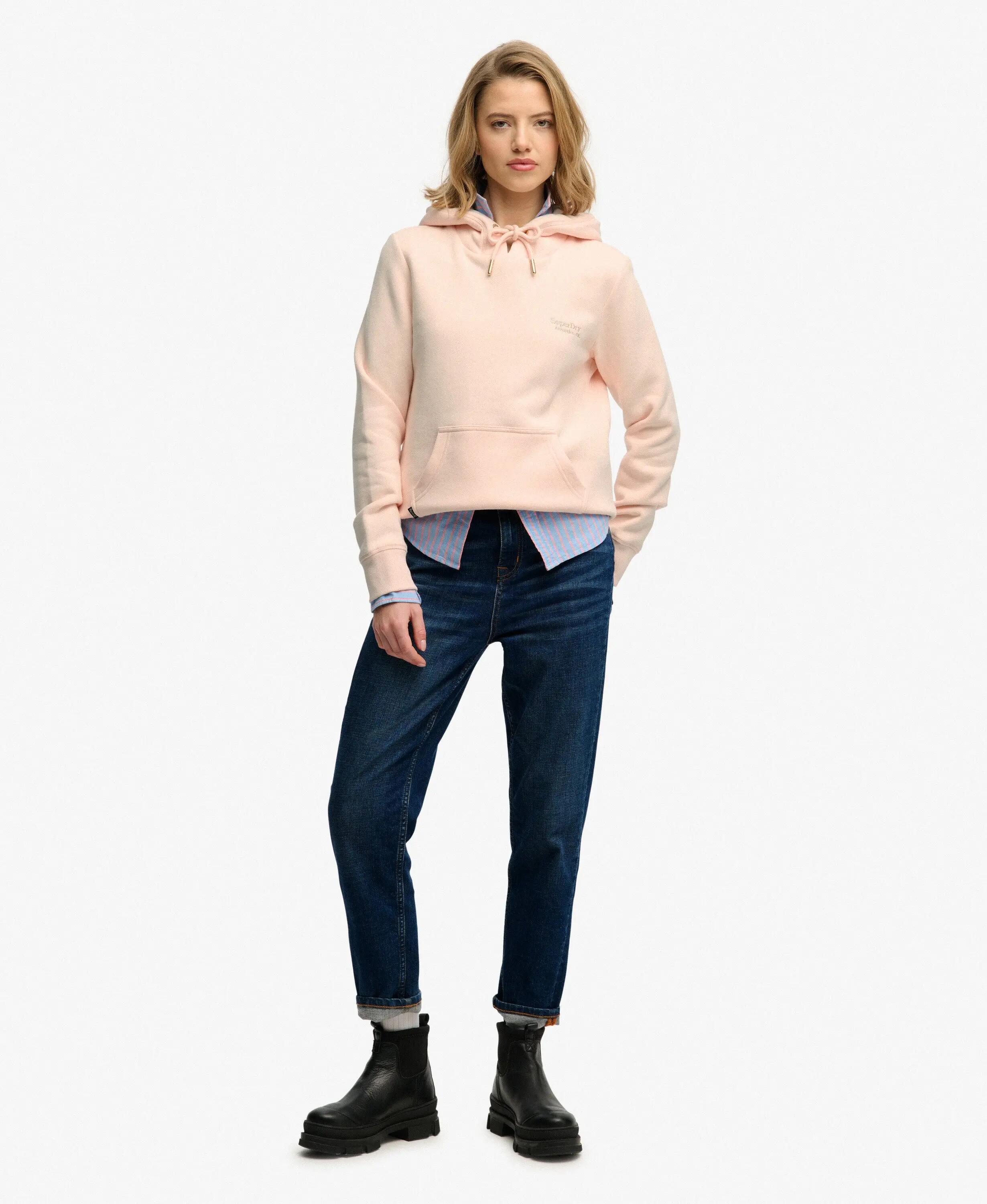 superdry Sweat com capuz Essential Logo bordado – Pink Clay 3/5