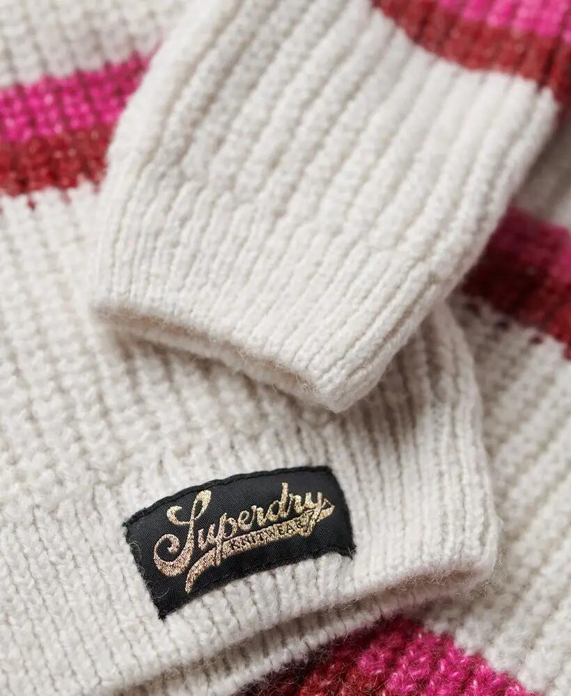 superdry Maglione Corto Collo Alto a Righe 5/6