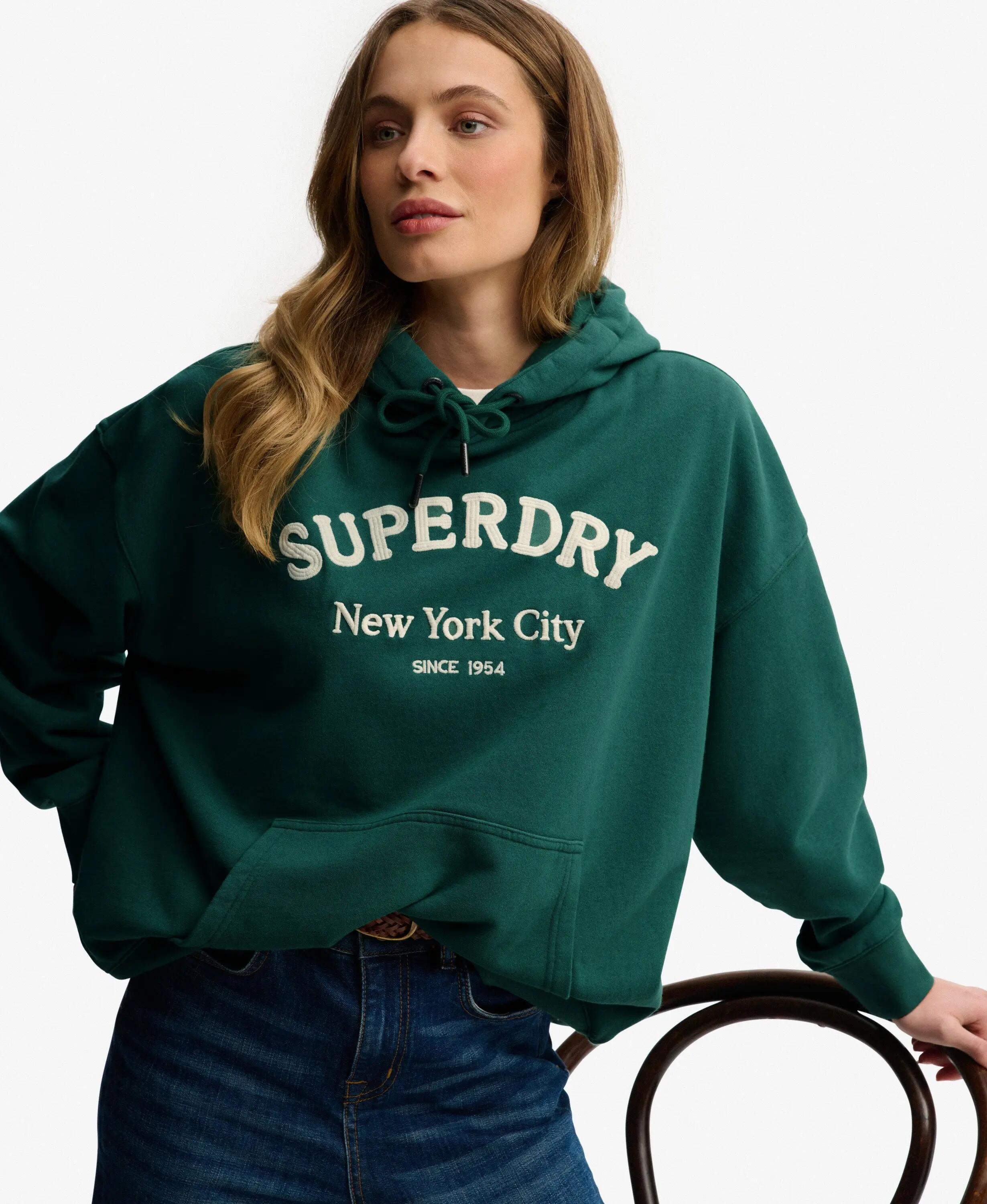 superdry Hoodie Luxe Casual bordado corte oversize 2/6