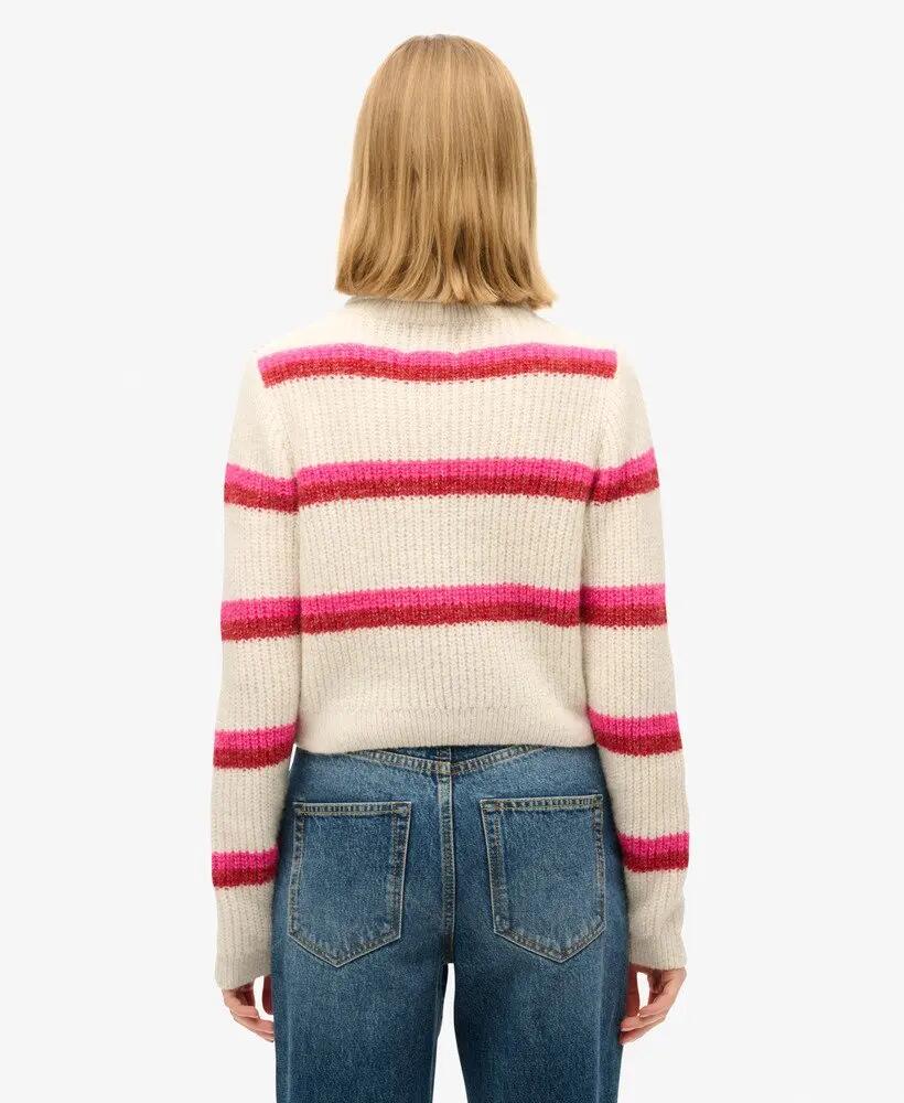 superdry Maglione Corto Collo Alto a Righe 4/6