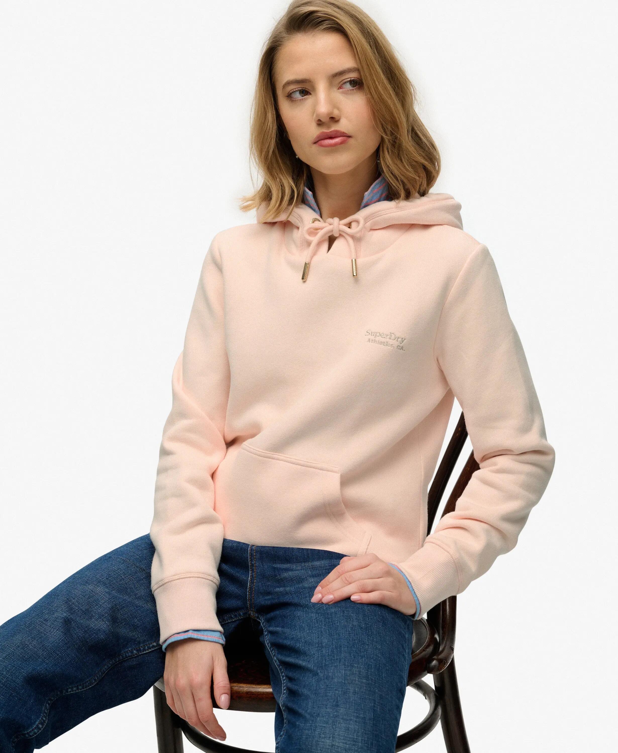 superdry Sweat com capuz Essential Logo bordado – Pink Clay 2/5