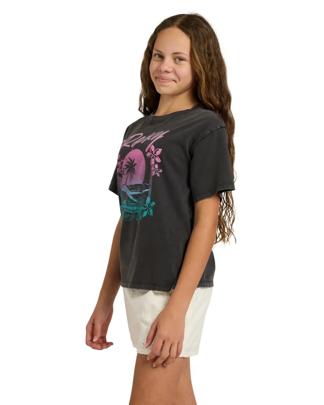 Übergroßes T-Shirt EVEOVERSIZE WASHED Schwarz Meisjes 4-16 4/4
