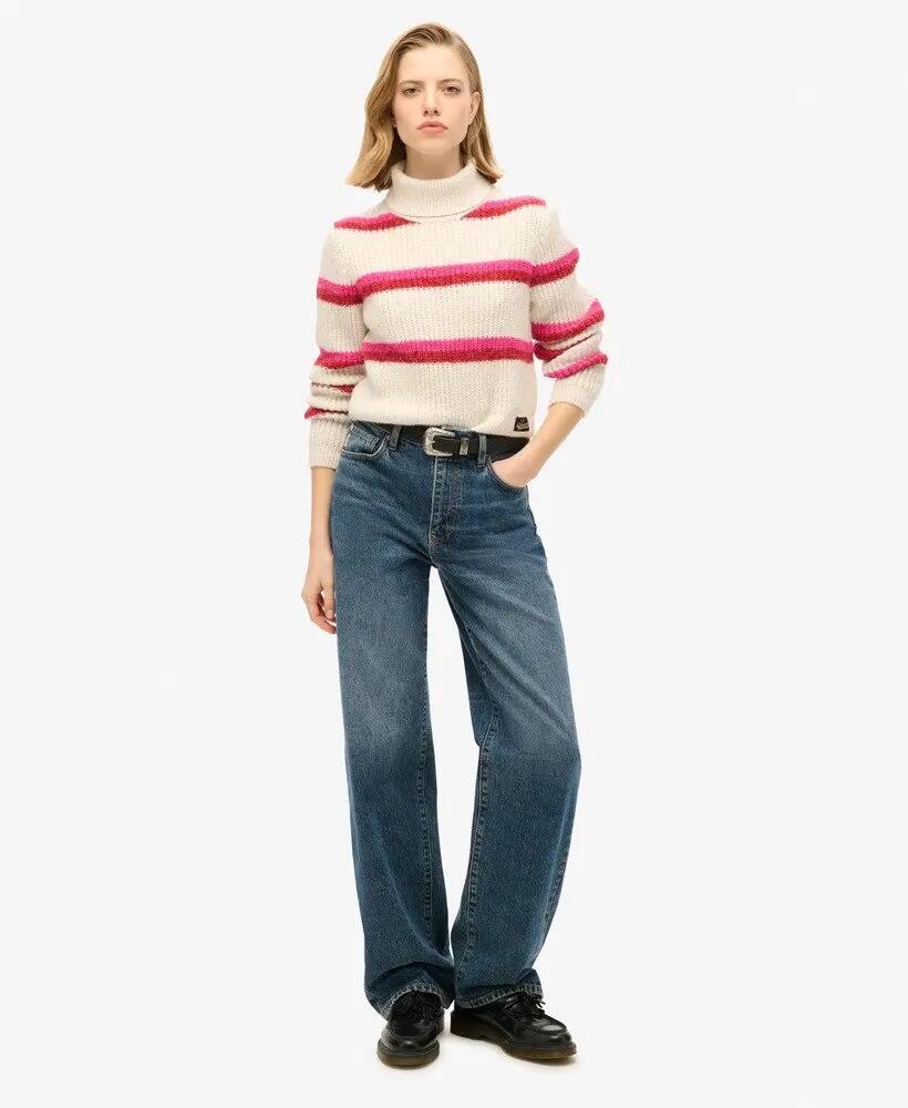 superdry Maglione Corto Collo Alto a Righe 2/6