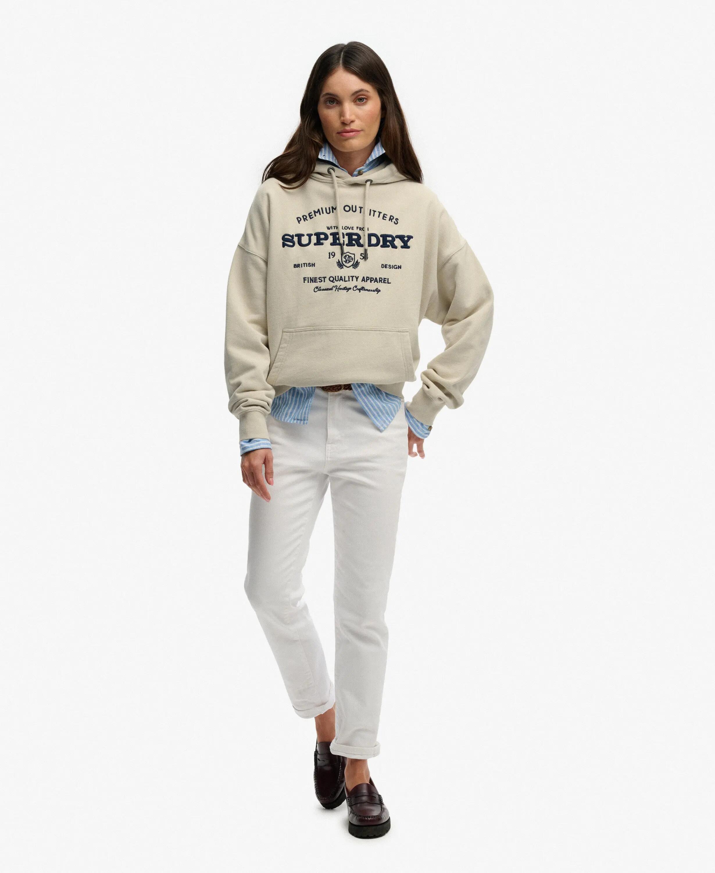 superdry Luxe Casual Hoodie bordada corte relaxed 3/7