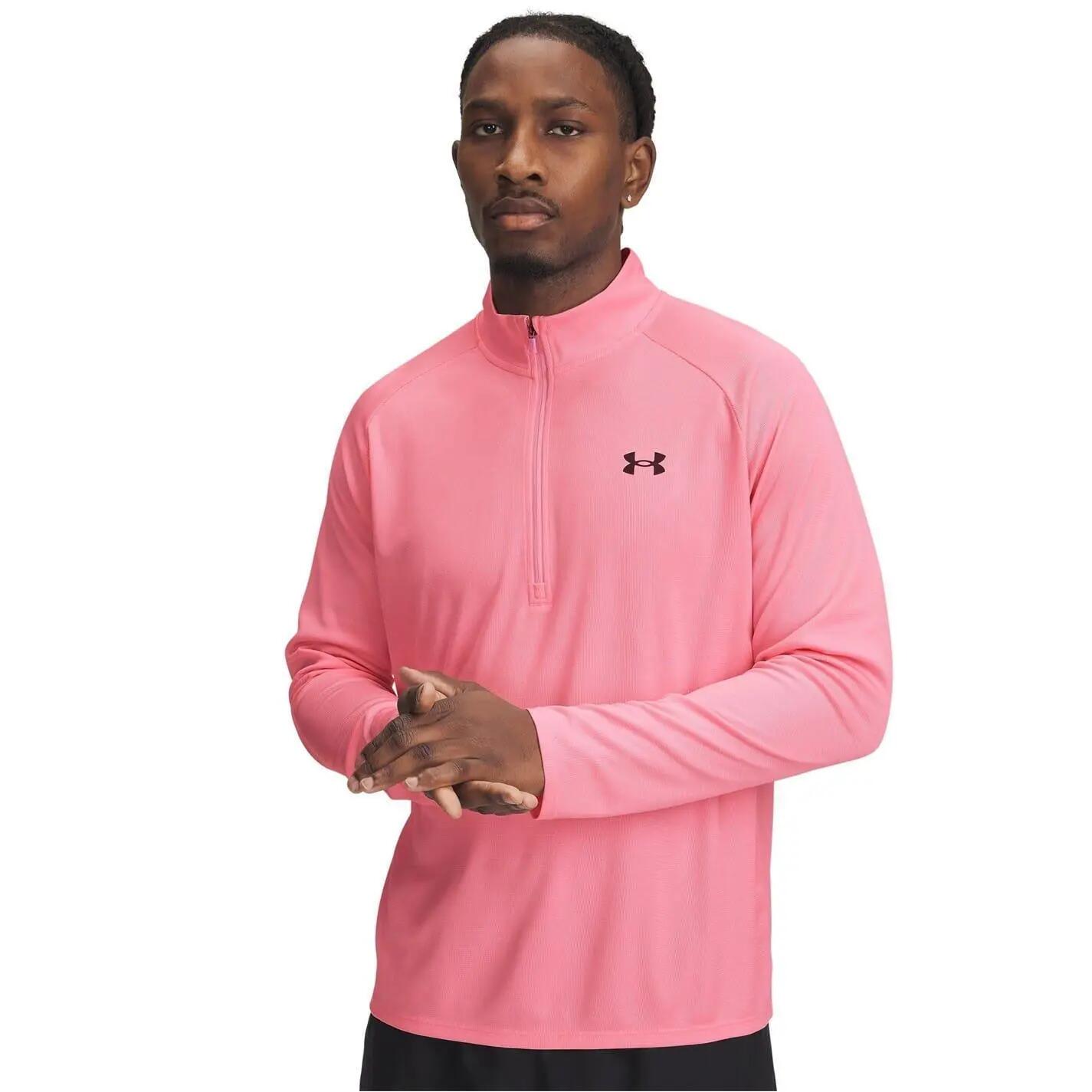 Tech Top Mezza Cerniera Uomo Under Armour Rosa 3/4