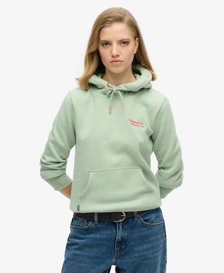 superdry Essential Logo Hoodie – Relaxed Fit Kapuzenpullover Sea Green