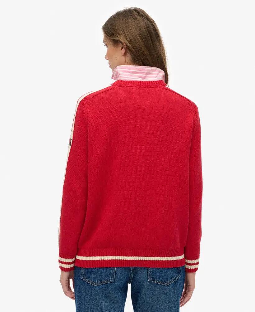 superdry Luźny Sweter Dzianinowy w Paski z Bawełny 5/5