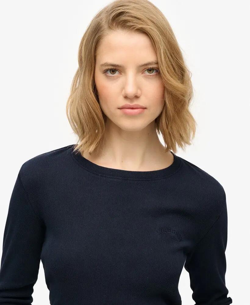 superdry Haut côtelé teinture vêtement Athletic Essentials Logo – ECLIPSE NAVY 4/5