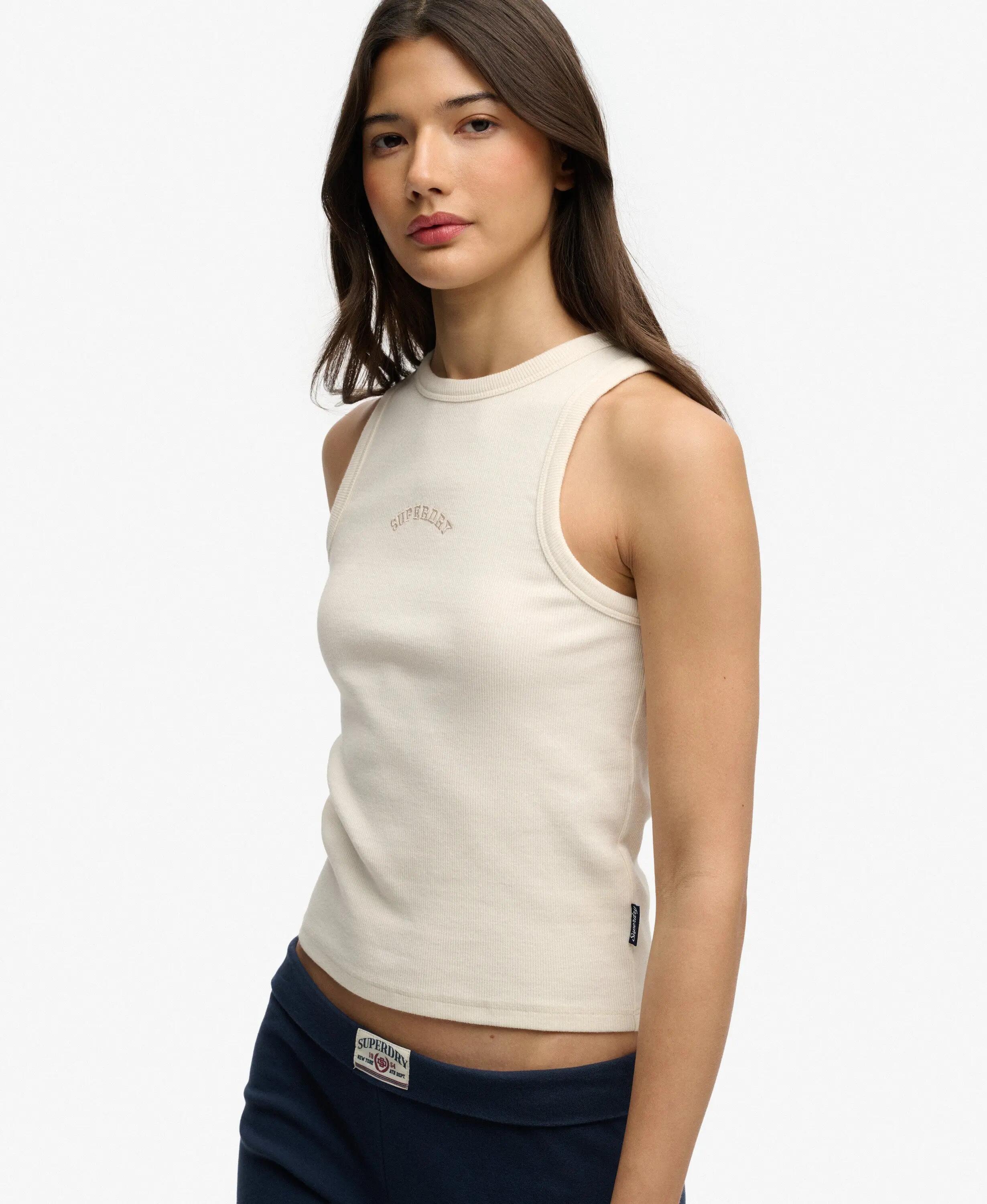 superdry Essential Logo Racer Vest – Slim Fit, 100% Algodão Biológico 2/5