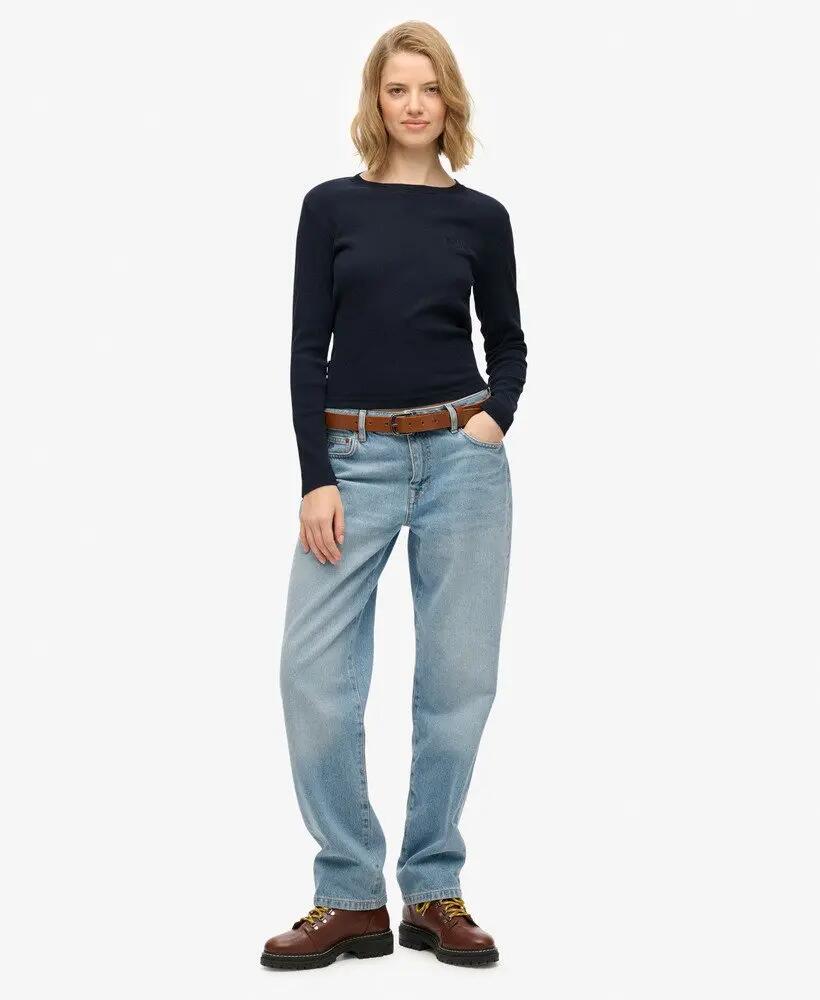 superdry Haut côtelé teinture vêtement Athletic Essentials Logo – ECLIPSE NAVY 3/5