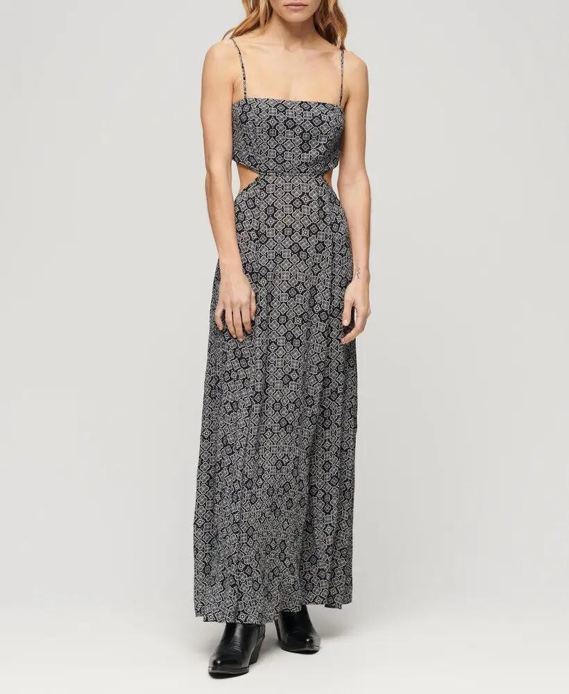 superdry Vestido maxi com costas franzidas em viscose 7/7