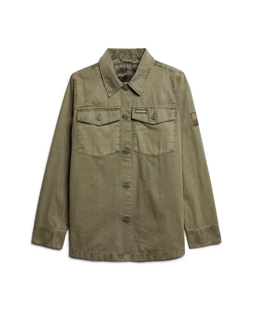 superdry Military Overshirt – 100% Baumwolle, Oversize – Dusty Olive Green 7/7