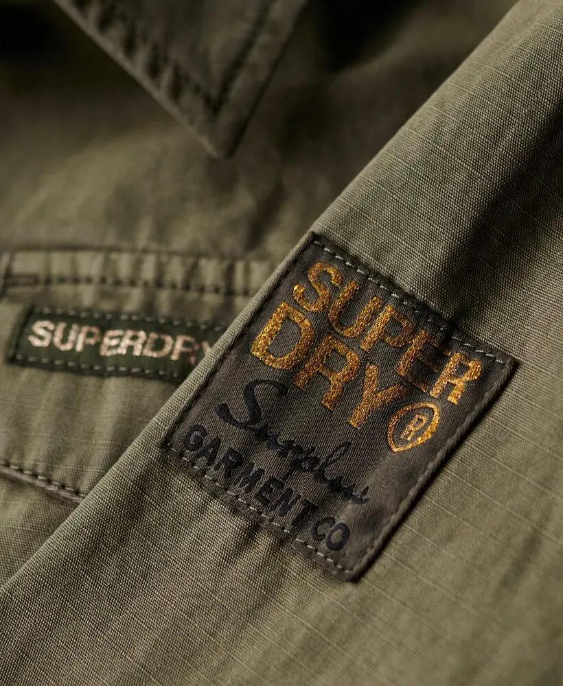 superdry Military Overshirt – 100% Baumwolle, Oversize – Dusty Olive Green 6/7